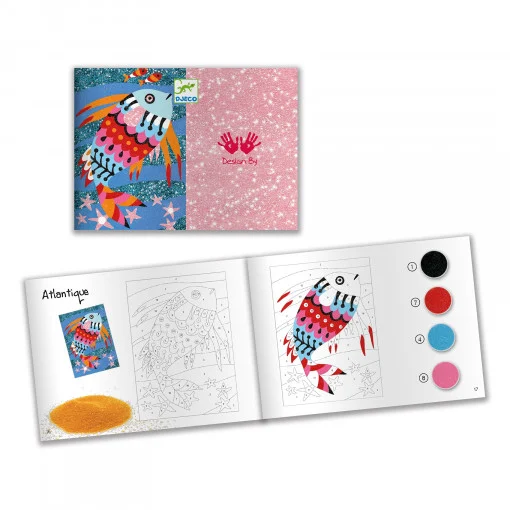 Atelier creativ cu nisip colorat Pesti stralucitori, Djeco [2]