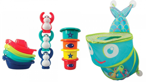 Alte jucarii copii - Pachet jucarii baie cu suport stocare