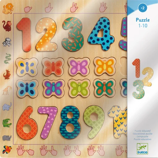 Puzzle din lemn Cifre, Djeco [1]