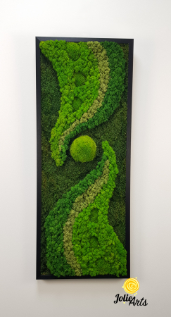 Natural Preserved Moss and Lichen Painting, Spring Model