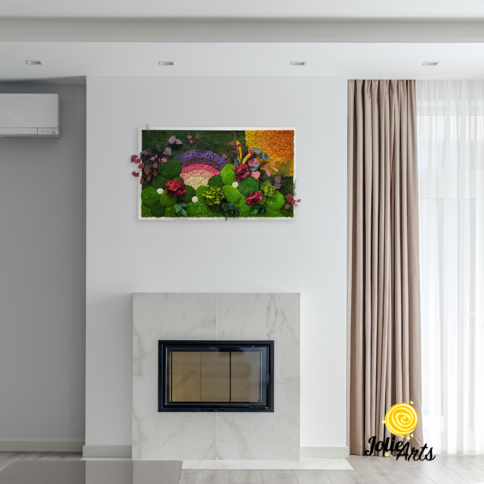 Rainbow Moss Wall Art Preserved Moss Wall Decor Living Room