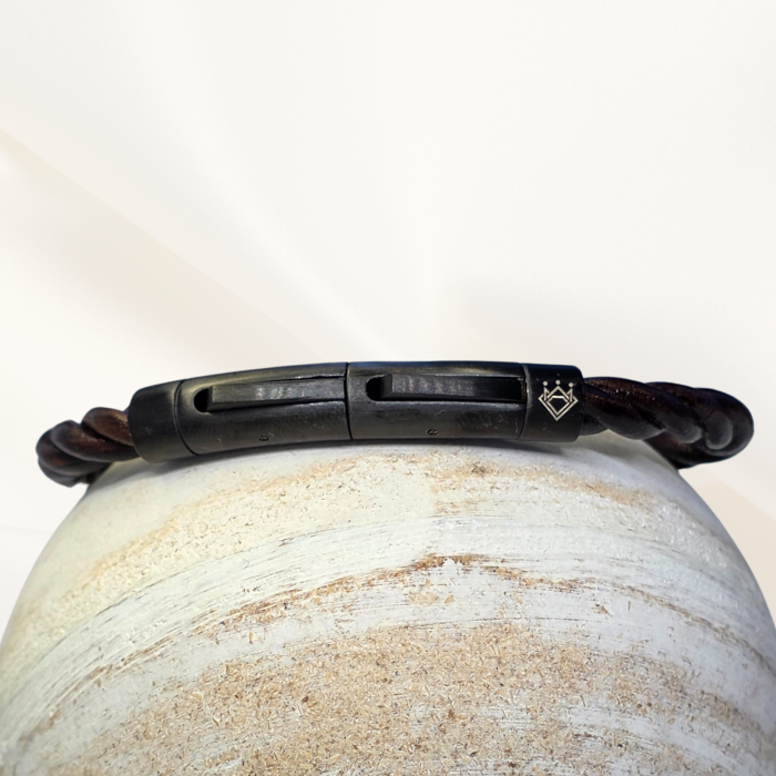 Bratara impletita din piele Dark Ember [3]