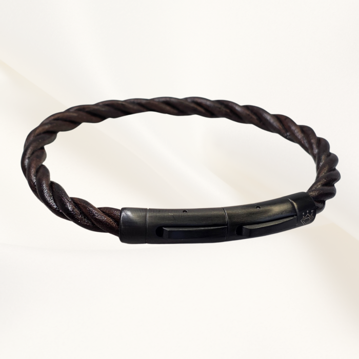 Bratara impletita din piele Dark Ember [2]