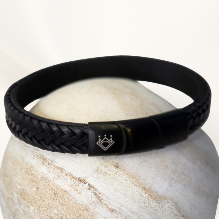 Bratara impletita din piele Night Dominance [2]