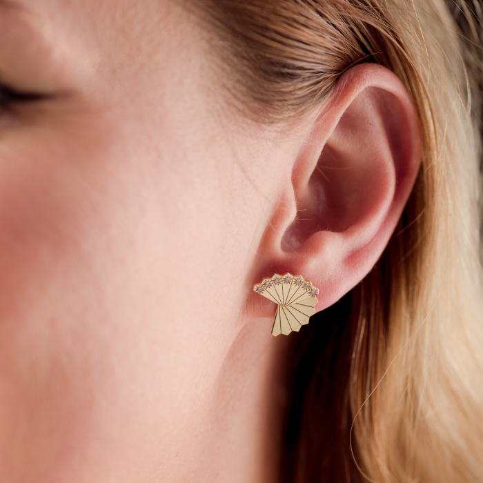 Cercei Allure Regale Aur galben 14K cu Diamante [4]