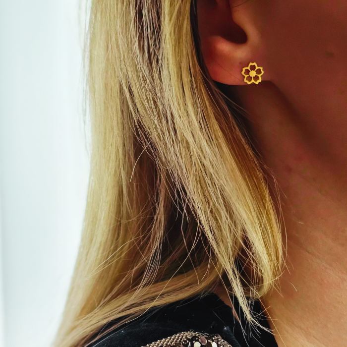 Cercei ,,Golden Blossom'', Aur galben 14K [4]