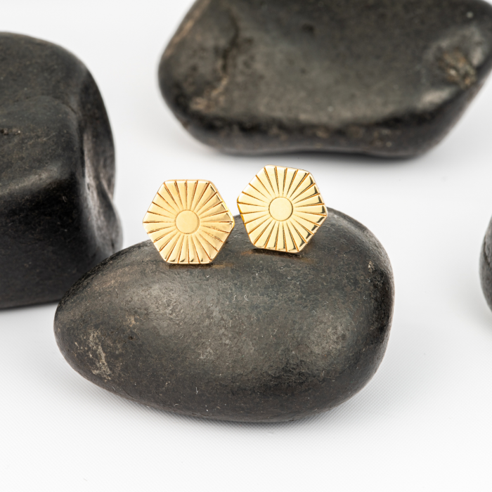 Cercei ,,Raze de soare'', Aur galben 14K [2]
