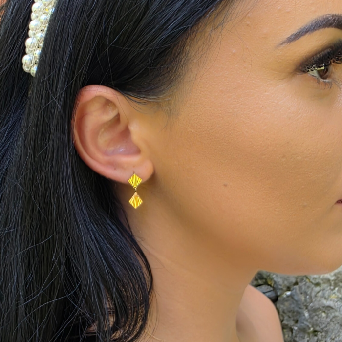 Cercei Satin Dor din Aur galben 14K Satinat [2]