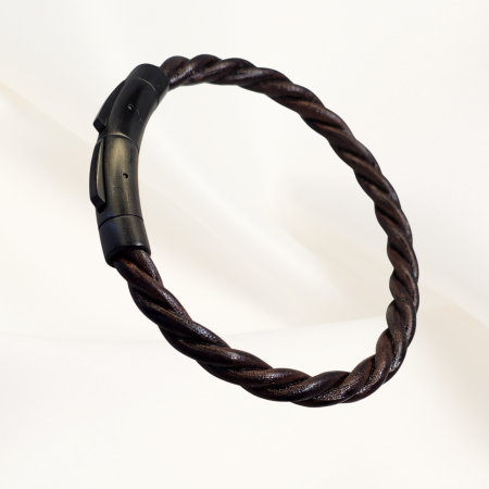 Cadouri pentru El - Bratara impletita din piele Dark Ember