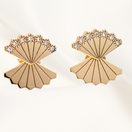 Cercei ,,Allure Regale'' Aur galben 14K cu Diamante