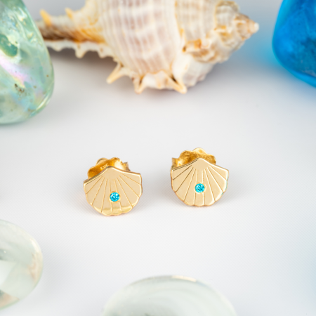 Cercei ,,Blue Diamond Treasure", Aur galben 14K, cu Diamante albastre [1]