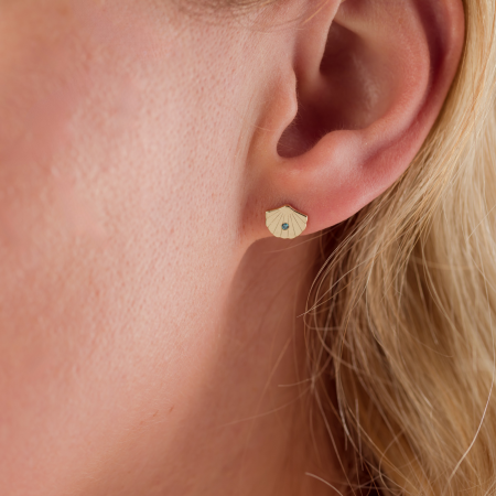 Cercei ,,Blue Diamond Treasure", Aur galben 14K, cu Diamante albastre [2]