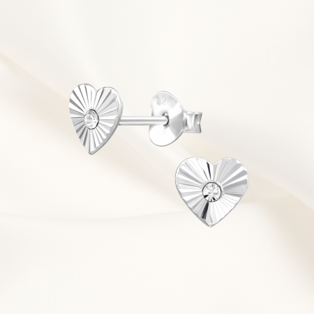 Cercei din argint Frozen Heart