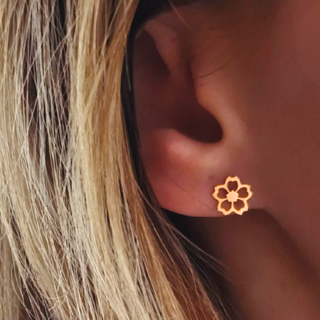 Cercei Golden Blossom Aur galben 14K [2]