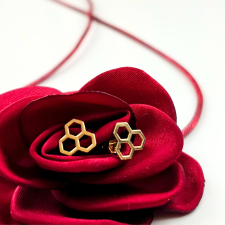 Cercei Molecula Fericirii Aur galben 14K [1]