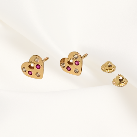 Cercei ,,Royal Love" Aur 14K cu inchidere protectie Bebelusi si Fetite [1]