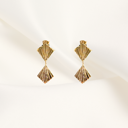 Cadouri de absolvire - Cercei ,,Satin D'Or'', din Aur galben 14K Satinat