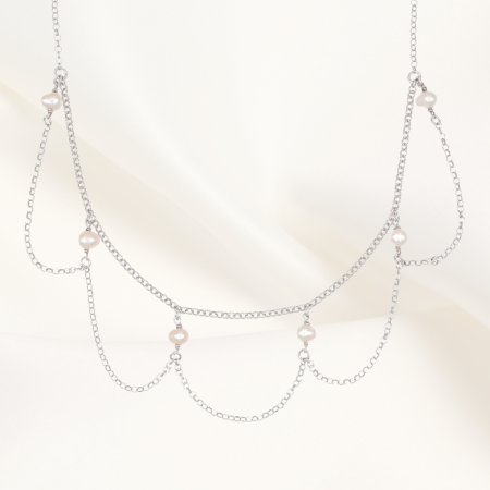 Cadouri adolescente - Colier Argint Modern Pearl Choker
