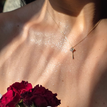 Colier Aur 14 K cu Safire roz si Tanzanite Princess Tears [2]