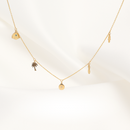 Colier ,,Summer Vibes'' din Aur galben 14K Cu 2 diamante