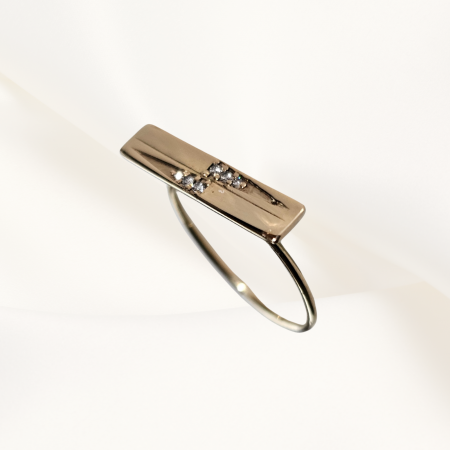Cadouri de absolvire - Inel ,,Glow Band",din Aur galben 14 K cu Diamante Naturale
