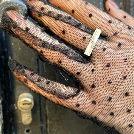 Inel Glow Band din Aur galben 14 K cu Diamante Naturale [3]