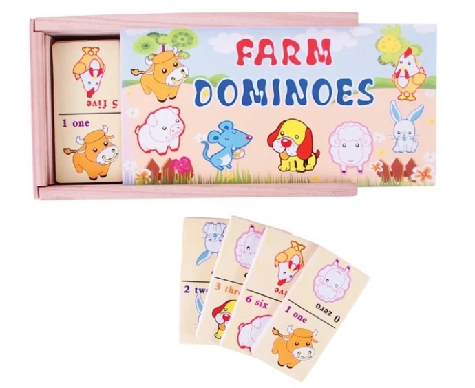Domino din lemn - Cifre si animale [2]