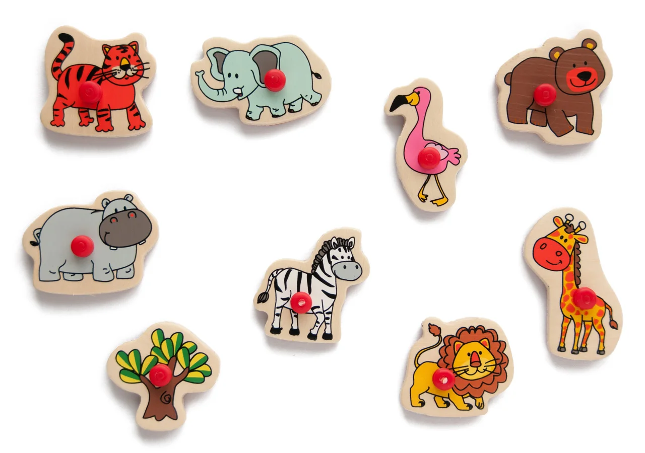 Joc 2 în 1 - Puzlle și 9 ștampile cu animale din Africa [2]