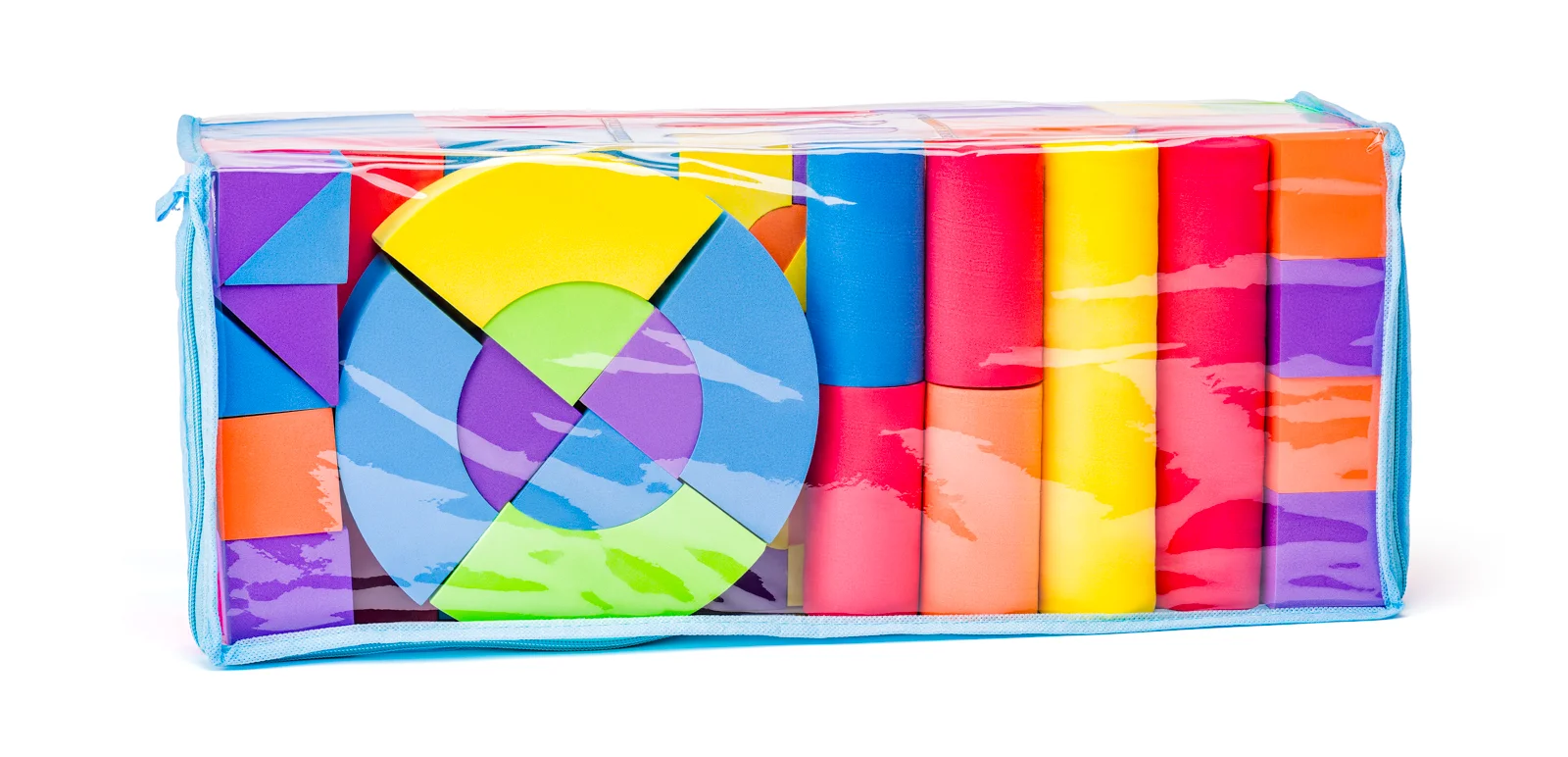 Joc de construcție și sortare cu 52 de cuburi moi colorate din spumă [3]