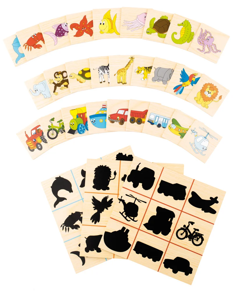 Joc de memorie cu piese din lemn - Găsește umbra [3]