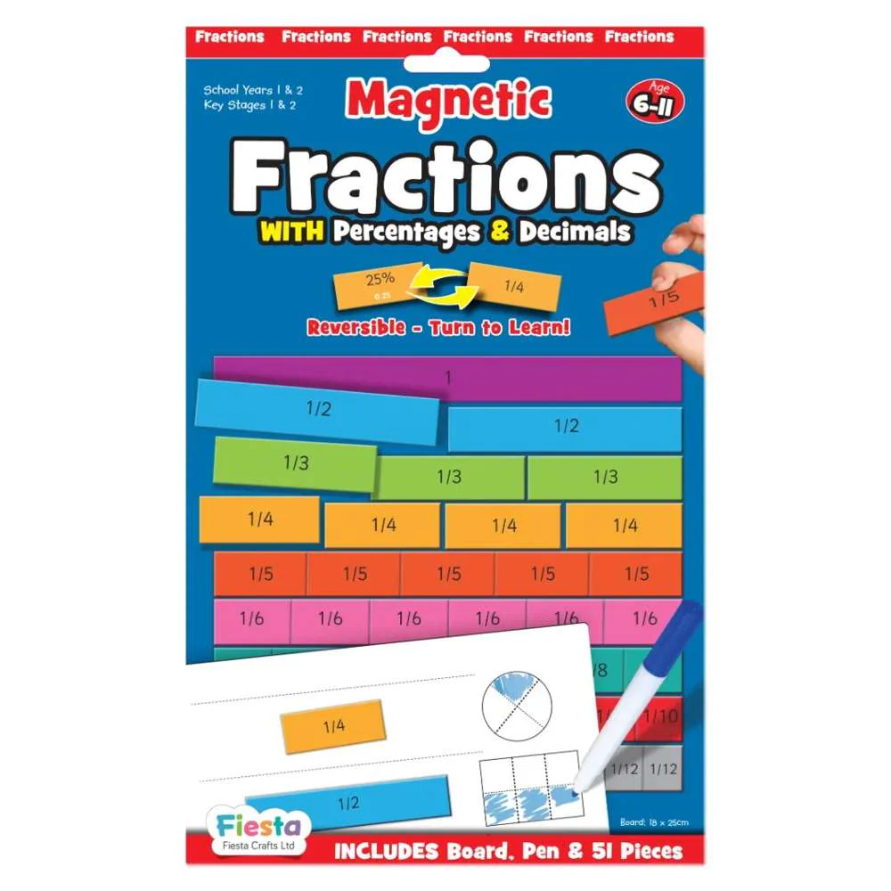 Jocuri si jucarii educative - 13279 FCT-2679 Joc magnetic cu 53 de piese - Fracții Bigjigs