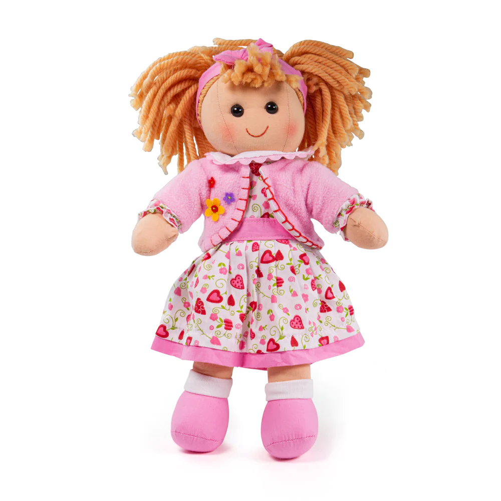 Cutia cu jucarii - Papusa Kelly (34 cm) cu par blond si rochita roz