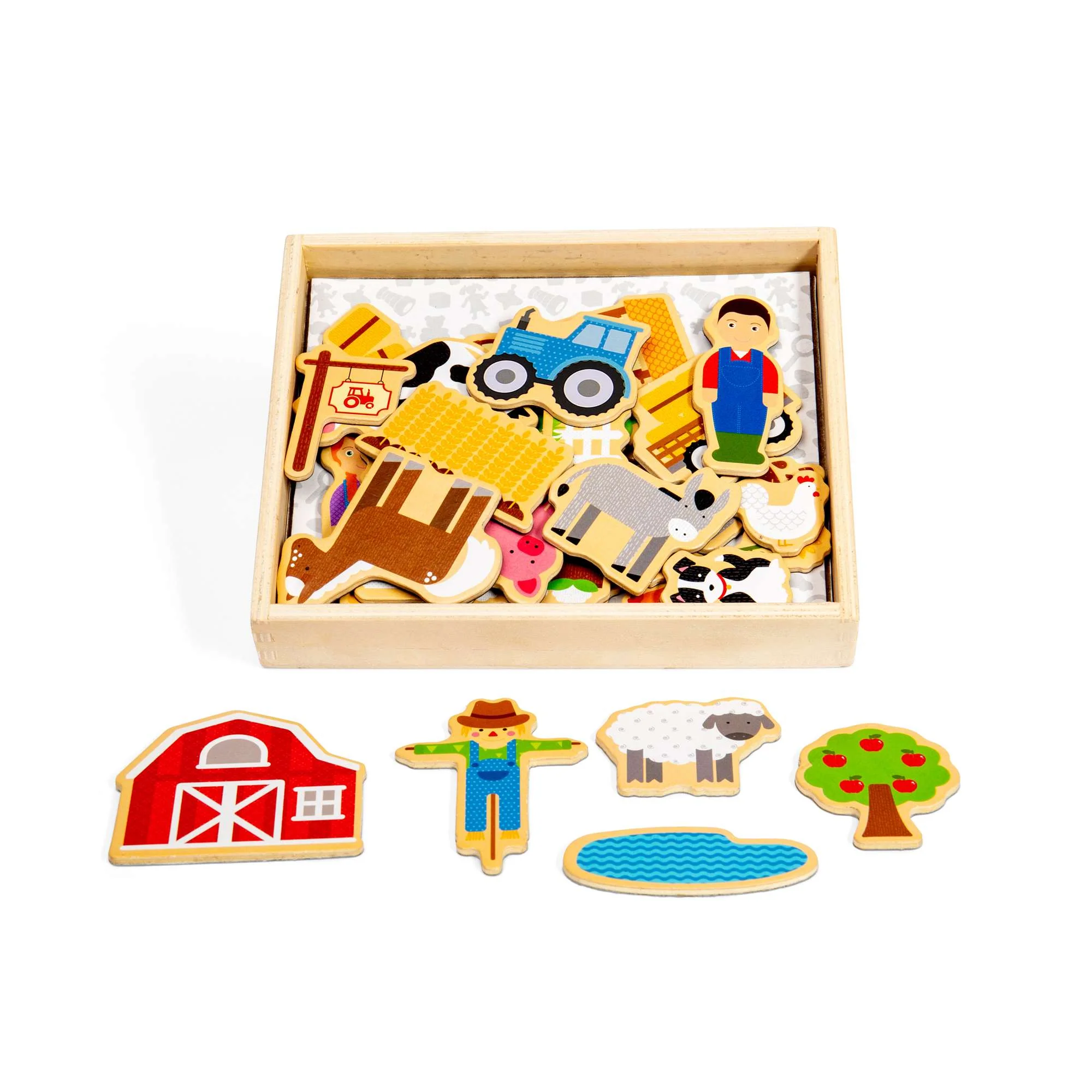 Jocuri si jucarii educative - 6471 BJ274 Set 35 de magneți - Fermă Bigjigs