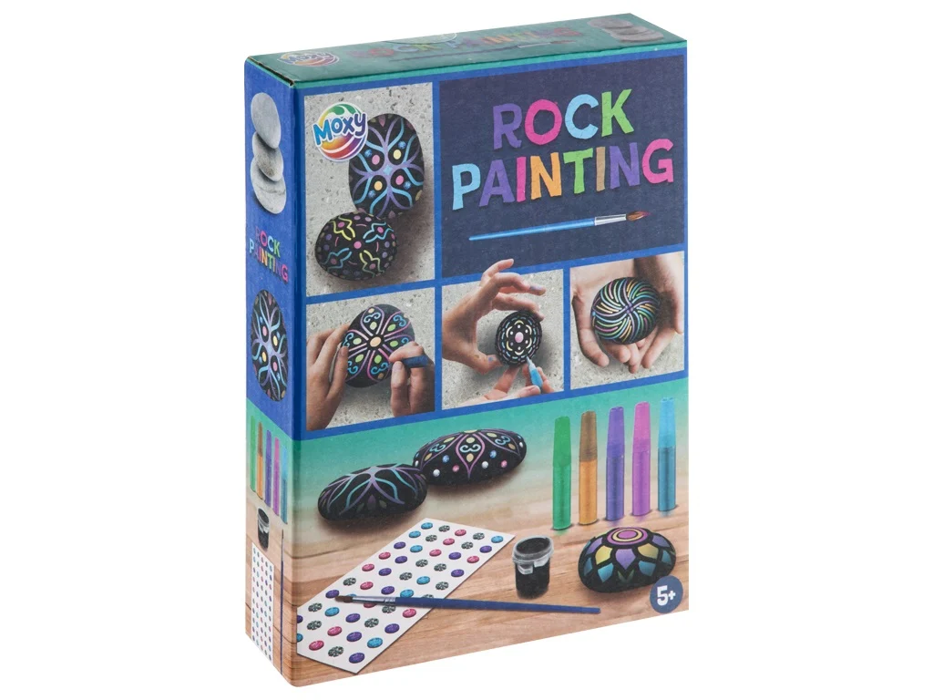 Set creativ - Pictură pe pietre cu acuarele, 5 carioci și stickere [3]