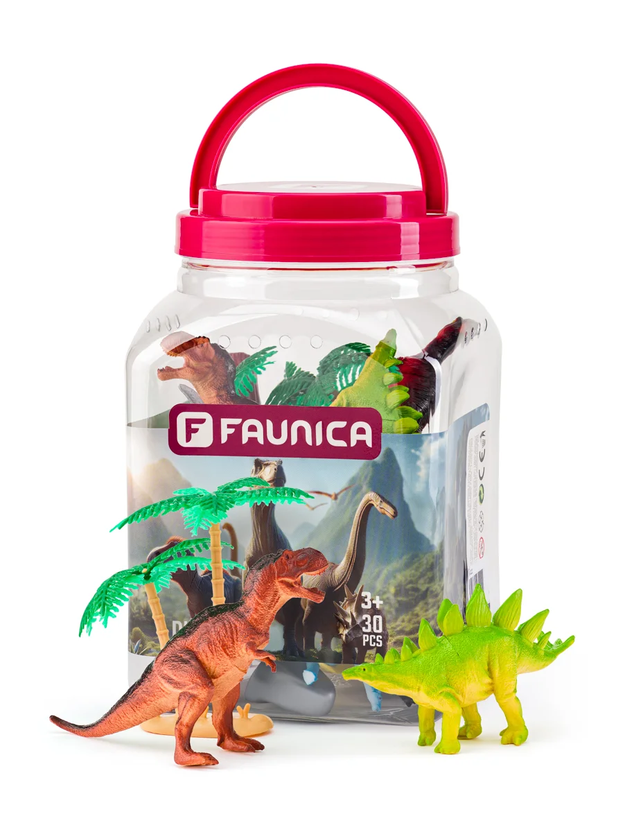 Figurine - Set de 10 dinozauri și accesorii din plastic