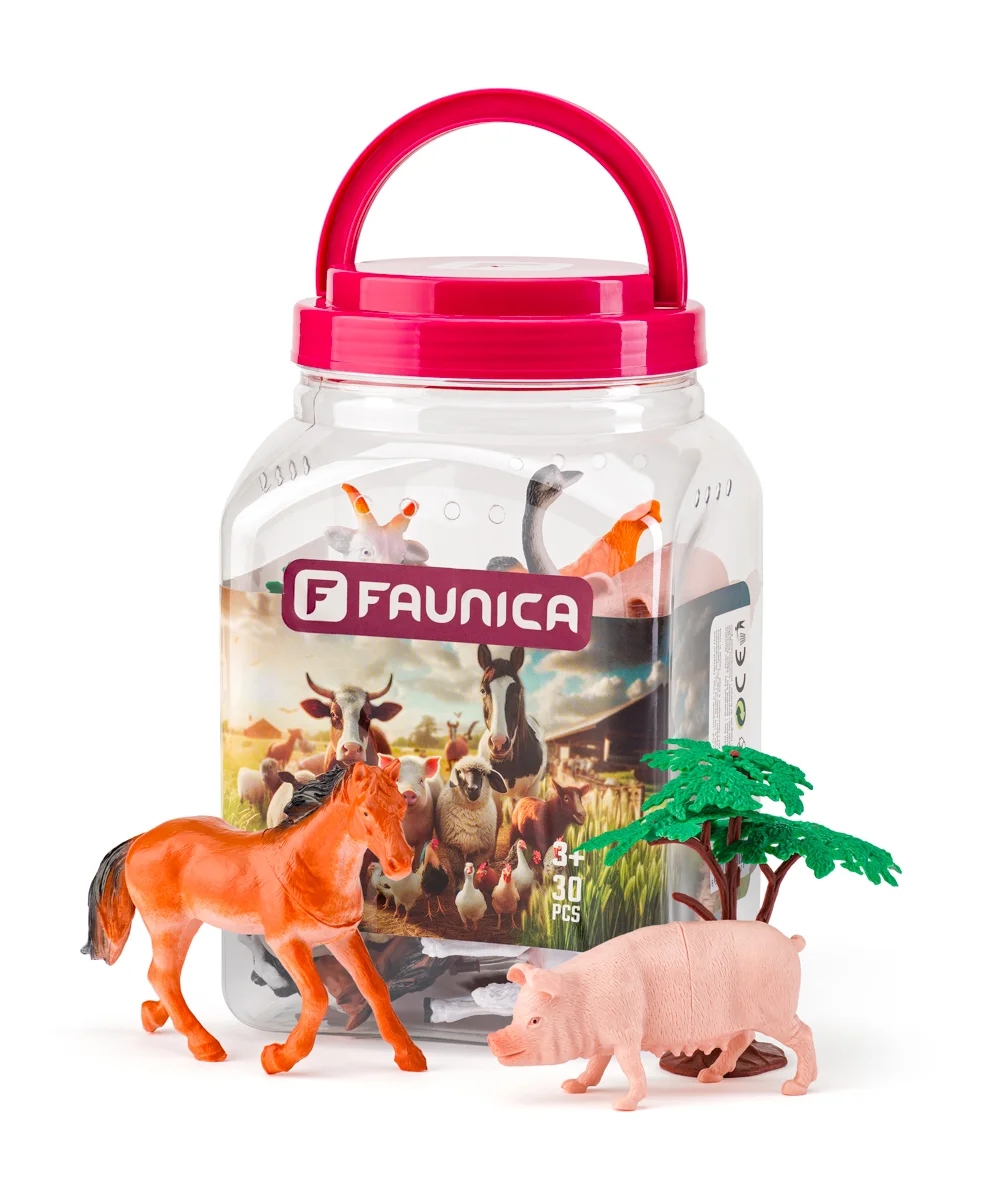 Figurine - Set de 11 animale domestice și accesorii din plastic