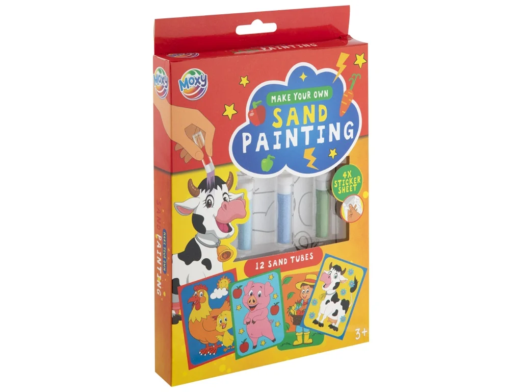 Noutăți - Set de 4 planșe de colorat cu nisip - La fermă