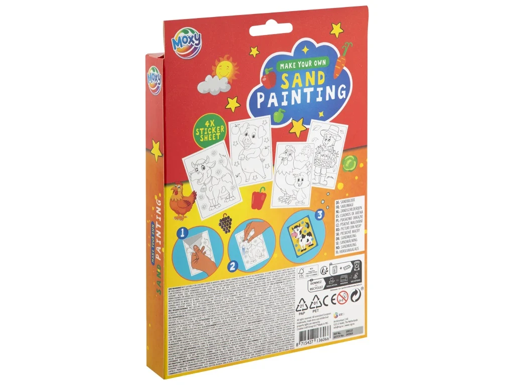 Set de 4 planșe de colorat cu nisip - La fermă [2]