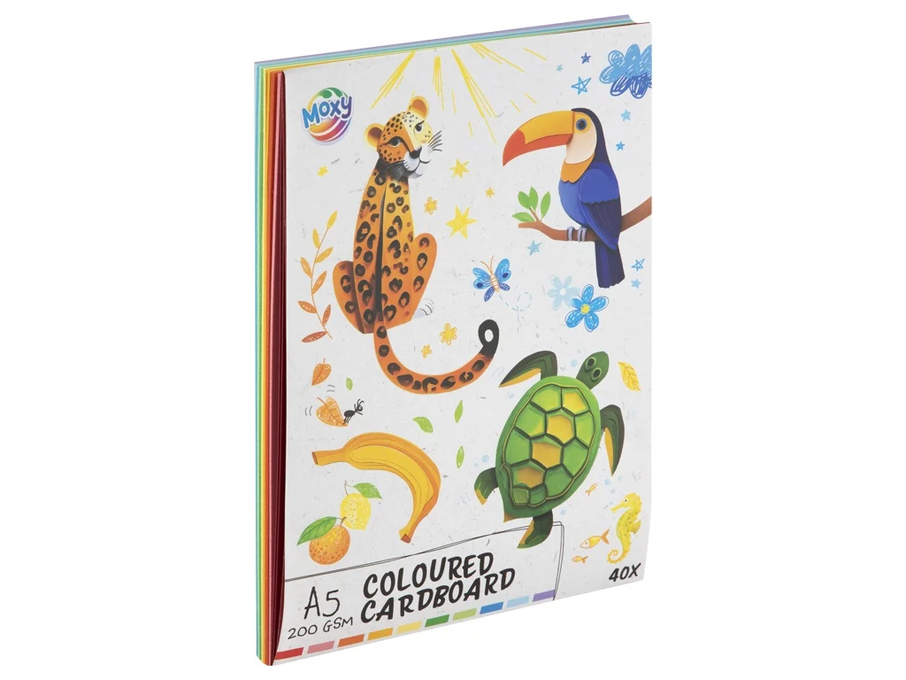 Noutăți - Set de 40 de coli de carton colorat A5, 200 gsm