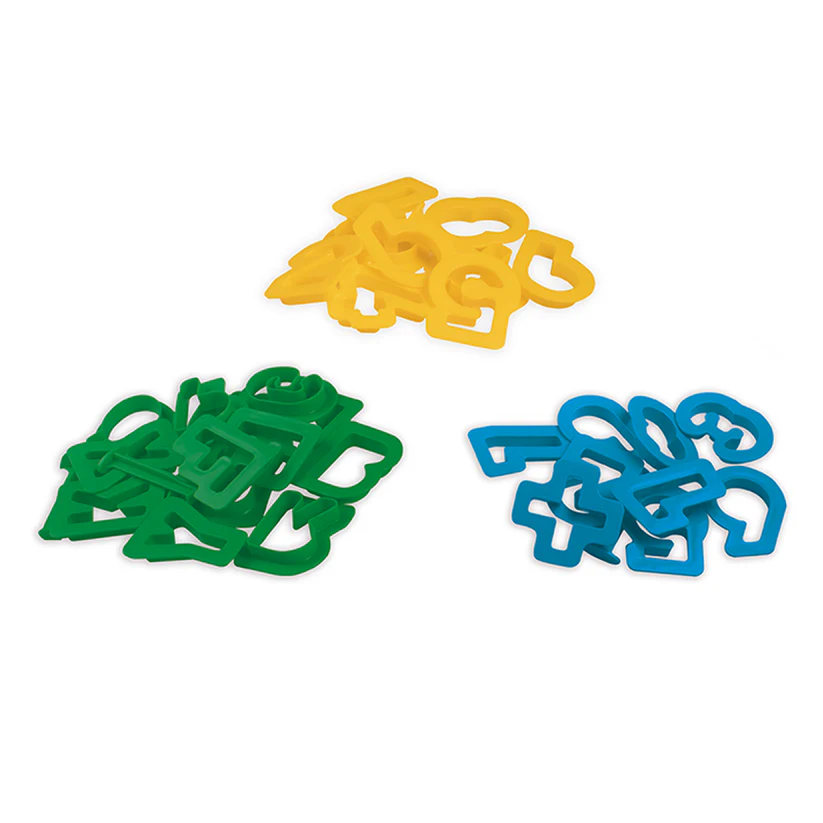 Set de modelat cu plastilină și șabloane cu litere, cifre și forme geometrice [4]
