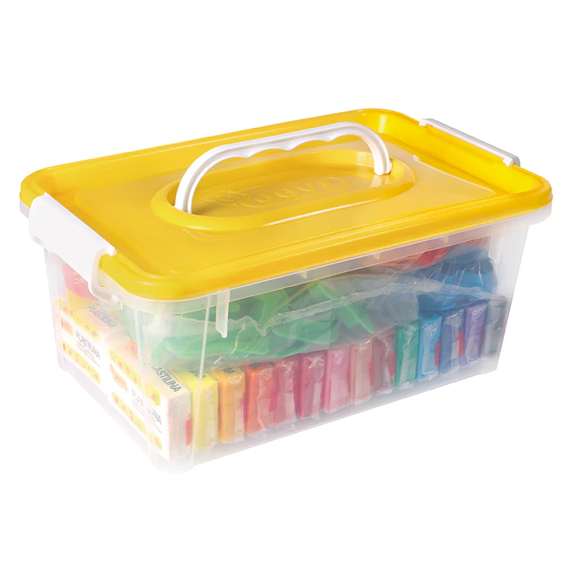 Set de modelat cu plastilină și șabloane cu litere, cifre și forme geometrice [3]