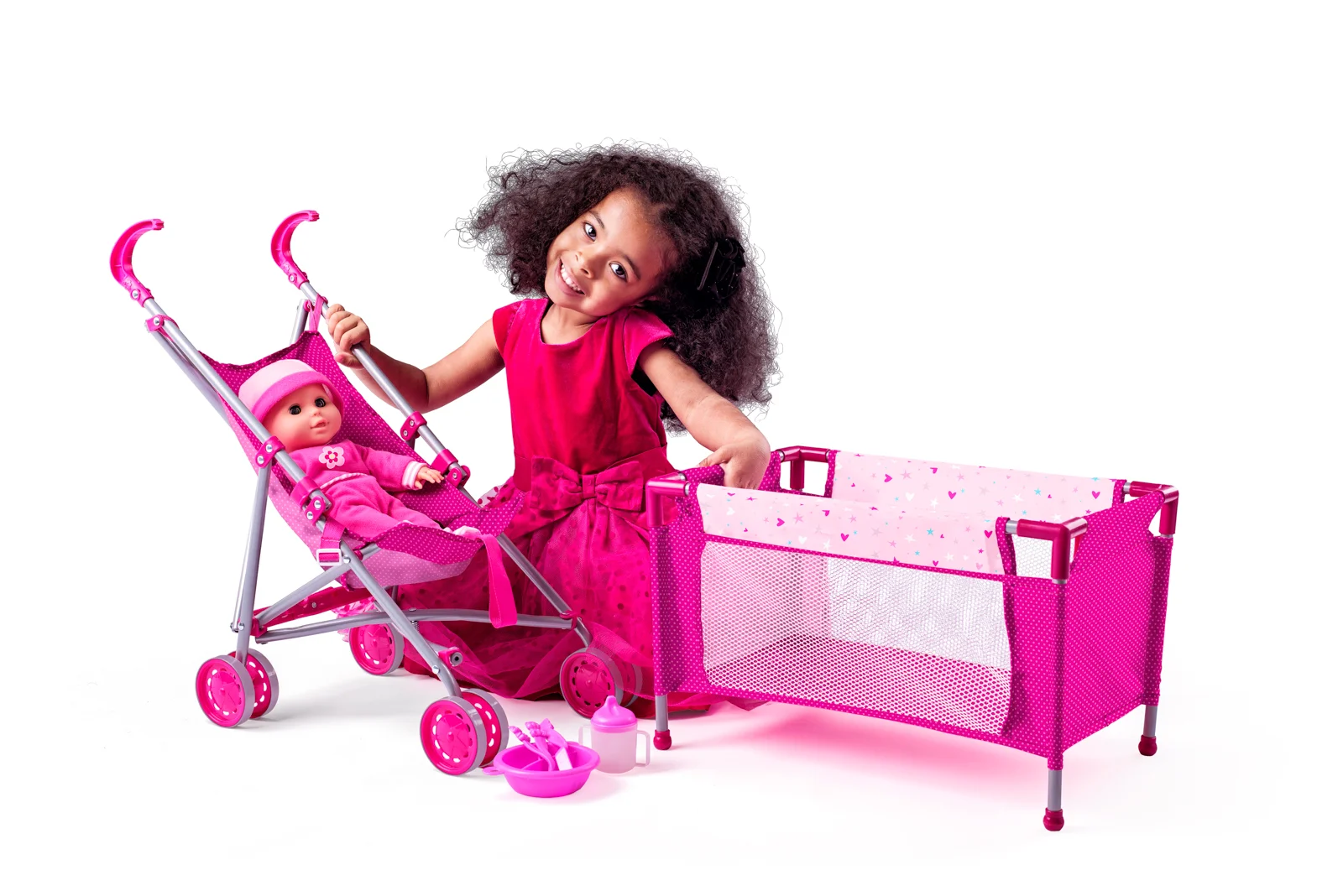 Set îngrijire cu păpușă, cărucior, pătuț și accesorii [2]