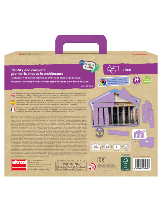  Recunoaște și completează formele geometrice în arhitectură   [5]