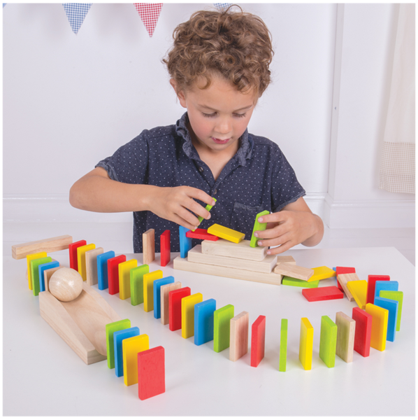 13273 BJ558 Joc Domino cu 110 piese colorate din lemn Bigjigs [2]