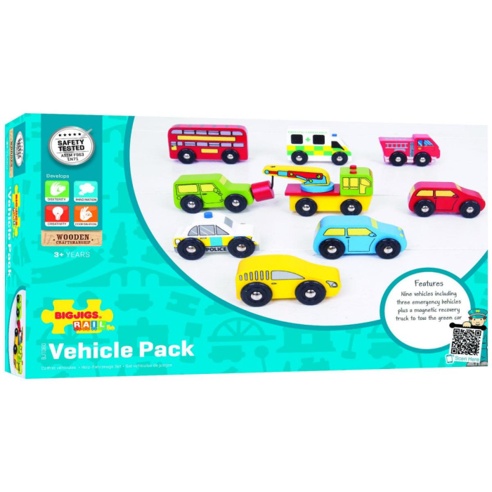 13275 BJT060 Set de 9 vehicule din lemn Bigjigs [3]