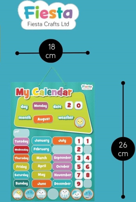 13277 FCT-2399 Calendar magnetic cu 38 de piese, 20 x 26 cm Bigjigs [2]