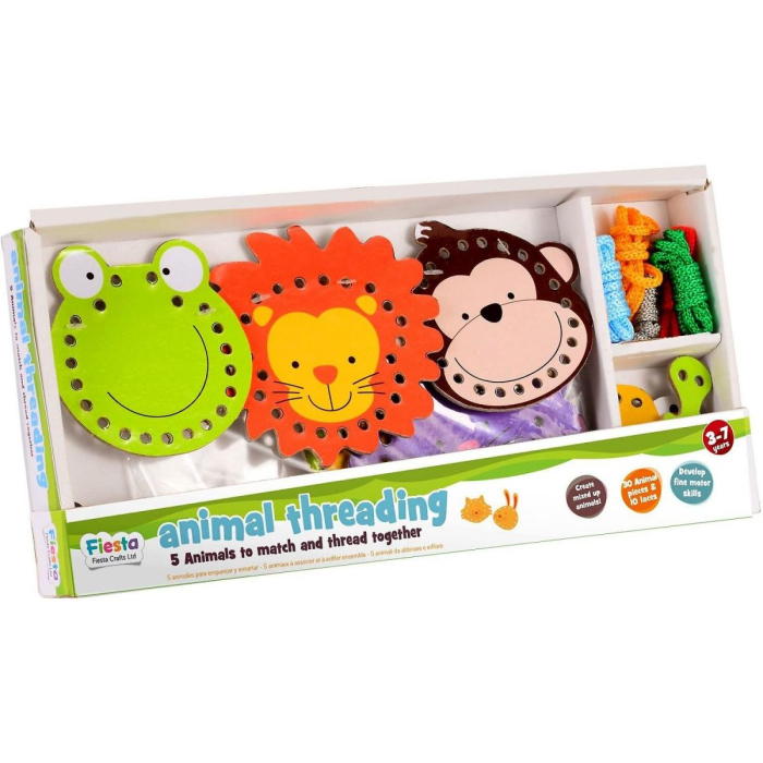 13280 T-2730 Set de cusut cu 30 de piese și 10 șnururi - Animale Bigjigs [4]