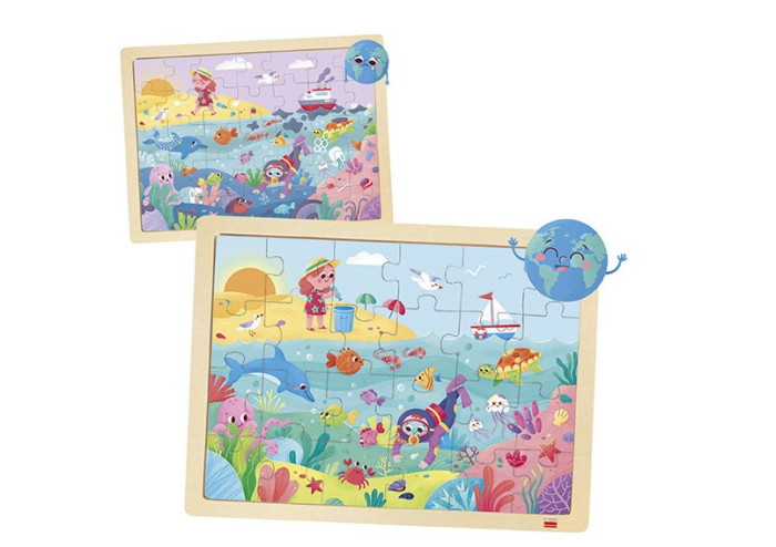 Set de 4 puzzle-uri din lemn cu 24 și 35 de piese și 4 postere [2]