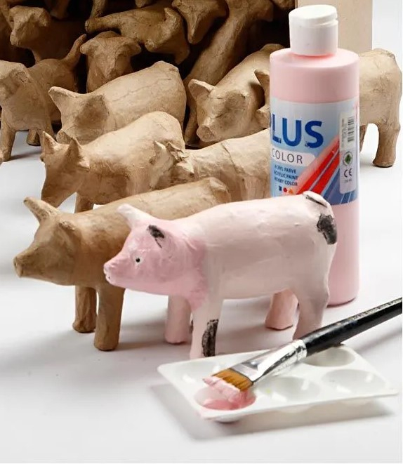 Animal din hârtie reciclată pentru decorat - Porc, 8 x 14 cm [2]