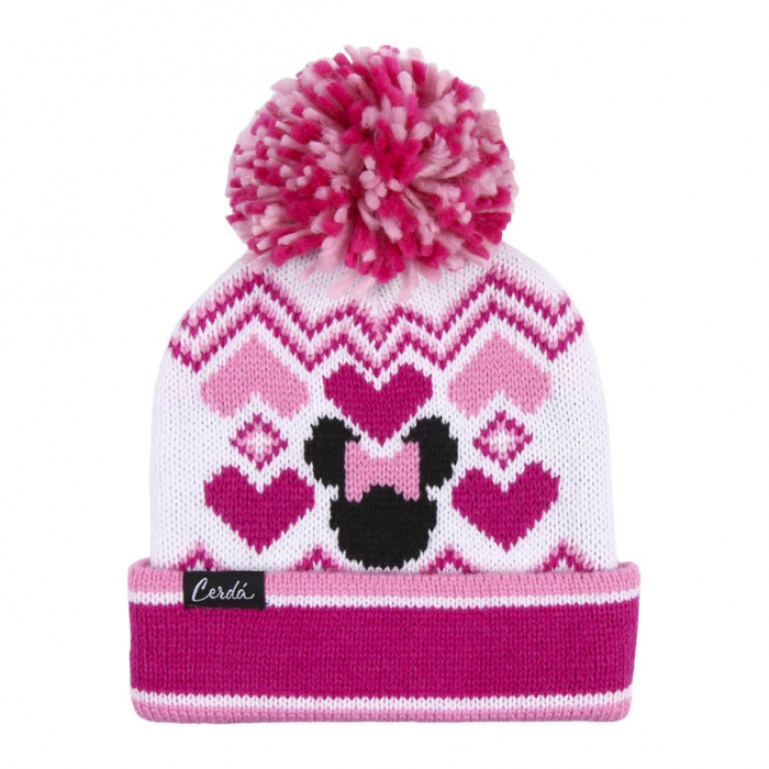 Caciulita calduroasa roz cu pompom - Minnie [2]